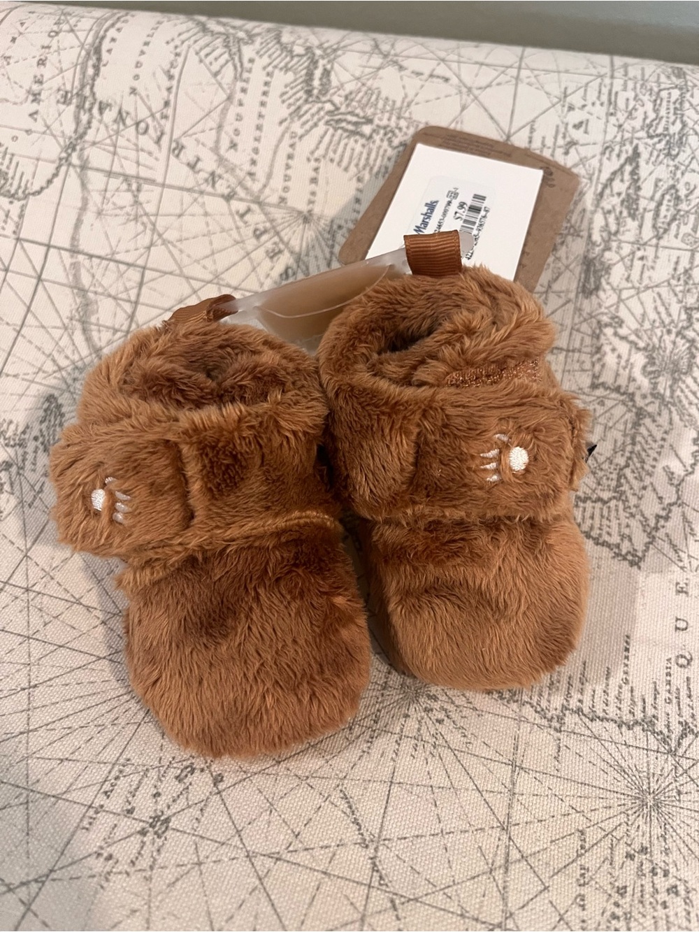 Marshalls Cozy Brown Faux Fur Baby Booties